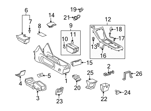 2006 Toyota Highlander Console Ashtray Diagram for 58912-48030-B1