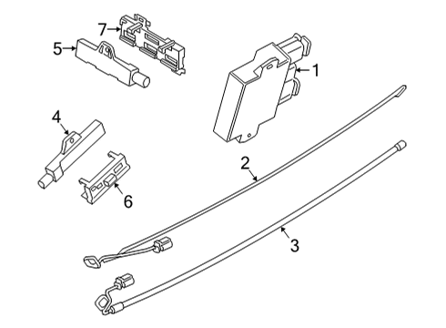 2021 BMW M440i xDrive Electrical Components Holder Aerial Comfort Access Side Sill Diagram for 61139397075