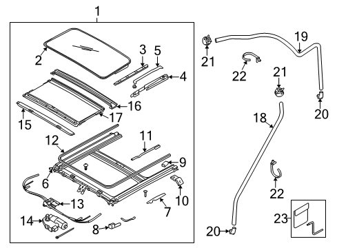 2007 Kia Spectra5 Sunroof Sunshade Assembly-Sunroof Diagram for 816662F00087