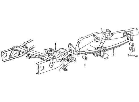 1995 Ford Explorer Rear Suspension Components, Axle Housing, Ride Control, Stabilizer Bar Height Sensor Rear Bracket Diagram for F77Z-5A900-AA