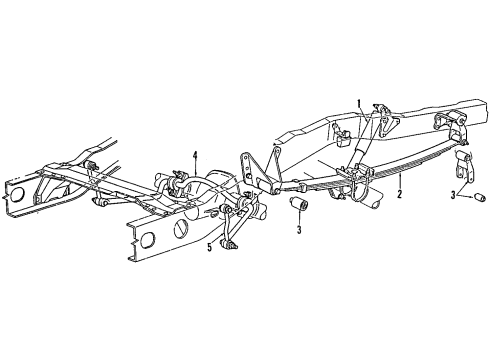 2001 Ford Explorer Rear Suspension Components, Axle Housing, Ride Control, Stabilizer Bar Stabilizer Link Diagram for 5L2Z-5K484-AB