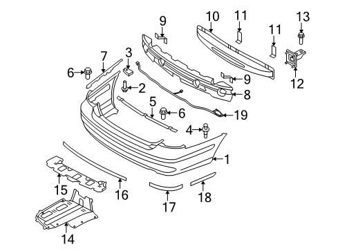 2006 Kia Amanti Rear Bumper Tapping Screw Diagram for 1244205206B