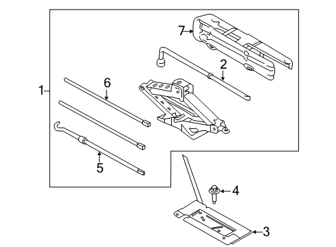 2016 Ford F-150 Jack & Components Lever Diagram for FL3Z-17081-A