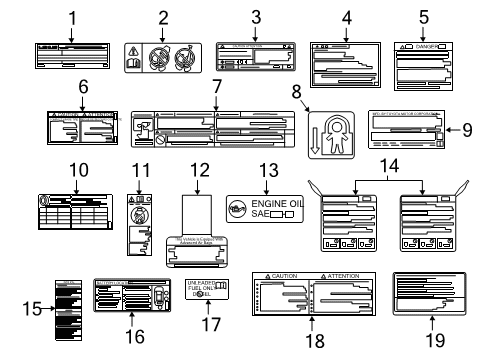 2019 Lexus UX200 Information Labels Caution Label Diagram for 47997-76010