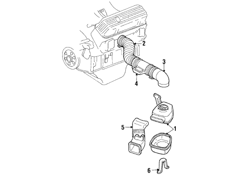 1984 Buick Regal Air Inlet, Engine Parts Sensor Asm, Mass Air Flow Diagram for 25007866