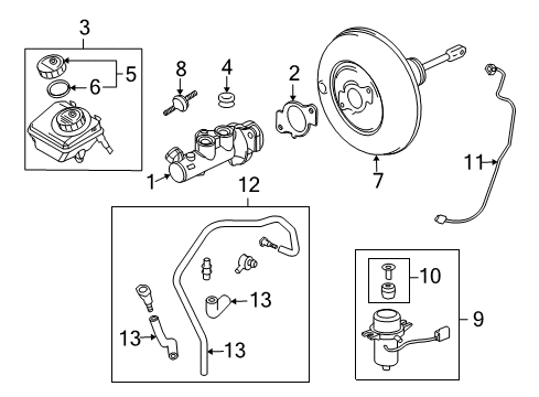 2008 Saturn Astra Dash Panel Components Cylinder, Brake Master Diagram for 93189712