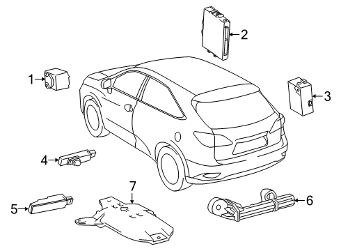 2020 Lexus RX450hL Keyless Entry Components Smart Computer Assembly Diagram for 89990-48700