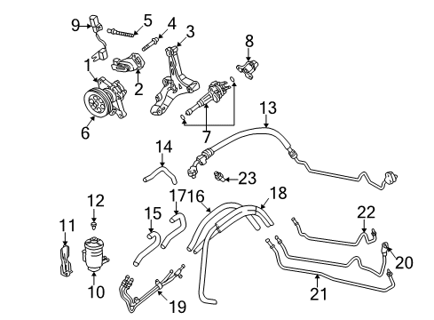 1997 Acura RL Instruments & Gauges Pipe, Power Steering Combination Diagram for 53730-SZ3-000