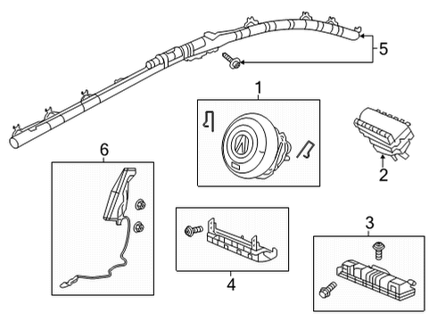 2022 Acura MDX Air Bag Components Set, Driver Side Diagram for 78875-TYA-A88