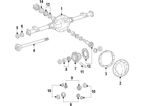 2000 GMC Savana 2500 Rear Axle, Differential, Propeller Shaft Slip Yoke Diagram for 20877209