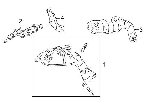 2014 Toyota Tundra Exhaust Manifold Manifold Cover Diagram for 17168-31060