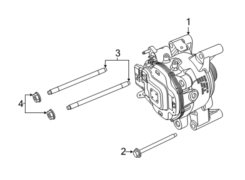 2021 Ram 1500 Alternator Stud-2 End Same Threads Diagram for 6513035AA