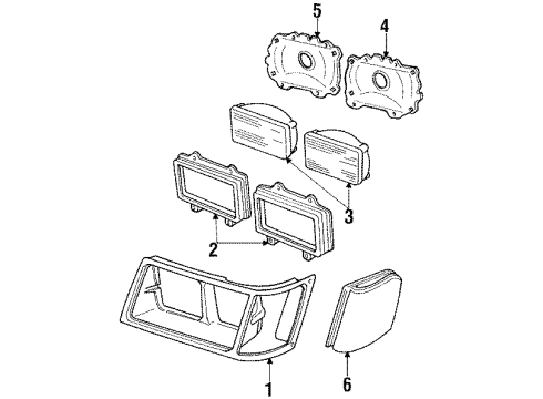 1984 Ford LTD Headlamps Adjust Screw Diagram for D8BZ-13032-B