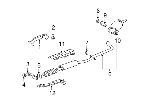 2004 Buick LeSabre Exhaust Components Converter & Pipe Diagram for 25773762