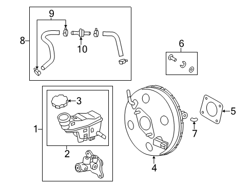 2015 Hyundai Veloster Hydraulic System Cylinder Assembly-Brake Master Diagram for 58510-2V200