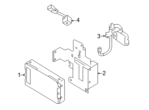 2015 Nissan Quest Communication System Components Bracket Diagram for 25233-1JA3A