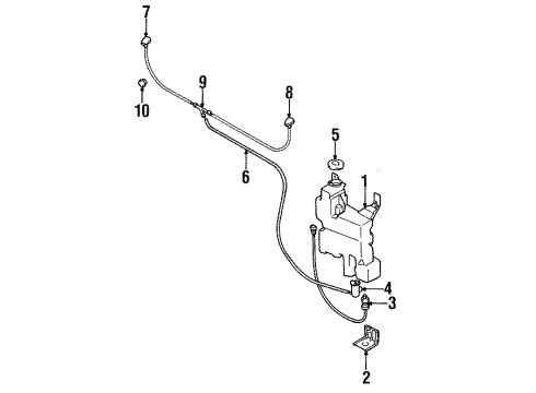 1995 Mitsubishi Eclipse Wiper & Washer Components Cap End Diagram for MR191062