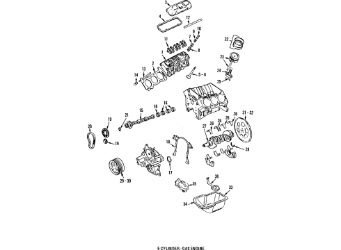 1985 Oldsmobile Cutlass Ciera Engine Parts, Mounts, Cylinder Head & Valves, Camshaft & Timing, Oil Pan, Oil Pump, Crankshaft & Bearings, Pistons, Rings & Bearings Pump Asm, Vacuum Diagram for 26000517