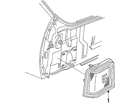 1987 Oldsmobile Firenza Tail Lamps Lamp Asm-Rear (RH) Source: P Diagram for 5974758