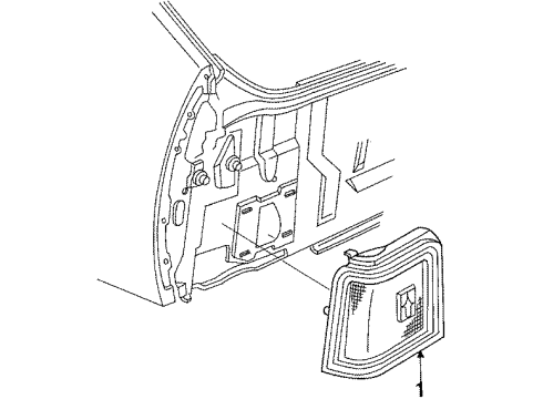 1987 Oldsmobile Firenza Tail Lamps Lamp Asm-Rear (RH) Source: P Diagram for 5974757