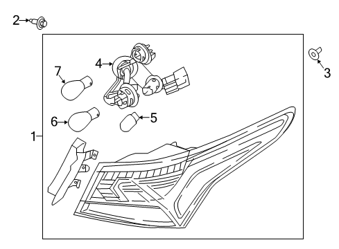 2020 Hyundai Accent Bulbs Rear Combination Outside Holder & Wiring Diagram for 92480-J0010
