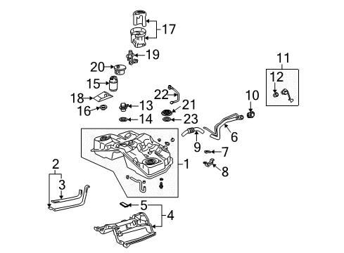 2005 Lexus SC430 Fuel Injection Fuel Tank Sub-Assembly Diagram for 77001-24092