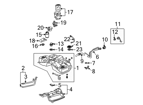 2005 Lexus SC430 Fuel Injection Pipe Sub-Assy, Fuel Tank Filler Diagram for 77201-24080