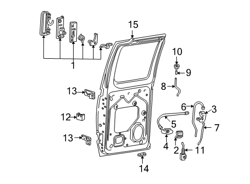 1995 Ford E-250 Econoline Side Door Check Arm Bracket Diagram for F2UZ-1527218-A