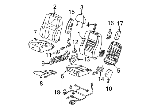 2010 Honda Accord Front Seat Components Pad, Right Front Seat Cushion Diagram for 81137-TE0-A01