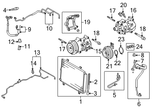 2013 Toyota Highlander A/C Condenser, Compressor & Lines Compressor Assembly Diagram for 88310-0E090