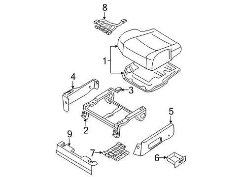 2005 Nissan Quest Front Seat Components Cushion Assy-Front Seat Diagram for 87300-ZF465