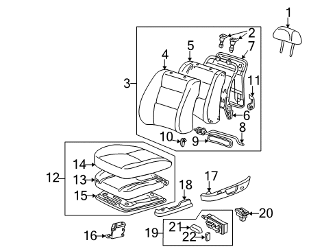 1997 Lexus ES300 Front Seat Components Seat Switch Diagram for 84920-33020-C0