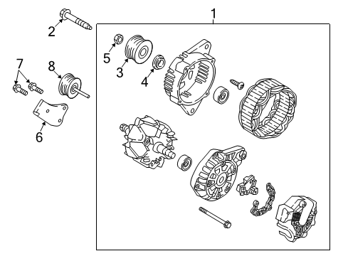 2018 Hyundai Elantra GT Belts & Pulleys Bracket-Generator Diagram for 374602E120