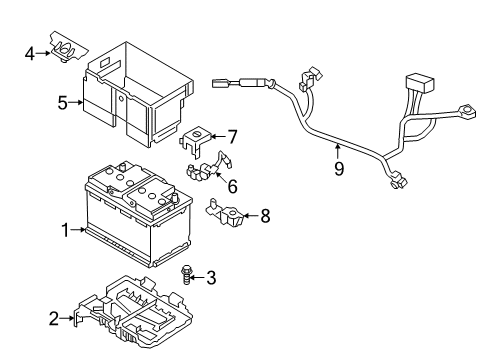 2020 Hyundai Elantra GT Battery Tray Assembly-Battery Diagram for 37150-G3000