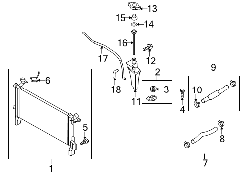 2014 Hyundai Genesis Coupe Radiator & Components Hose Assembly-Radaator, Lower Diagram for 25415-2M500