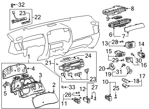 2004 Lexus GX470 Mirrors Switch Assy, Hazard Warning Signal Diagram for 84332-60270