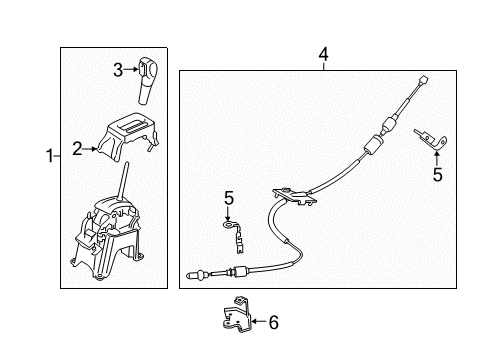 2022 Ford EcoSport Shifter Housing Gear Shift Assembly Diagram for GN1Z-7210-KD