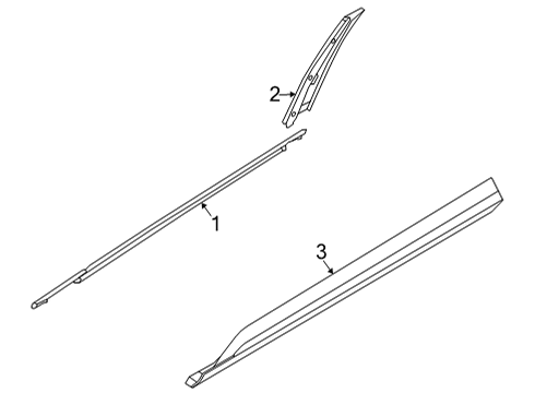 2022 Kia Carnival Exterior Trim - Front Door W/STRIP Assembly-Fr Dr B Diagram for 82210R0000