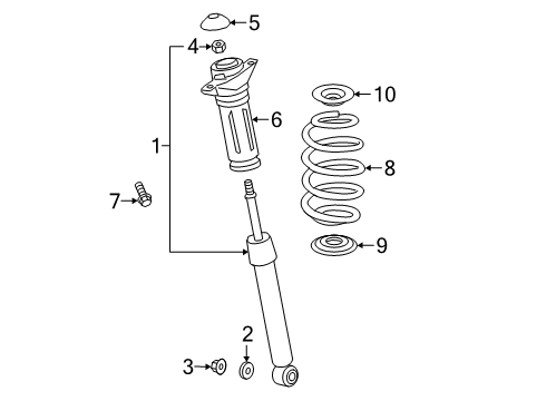 2022 Lexus ES350 Struts & Components - Rear SPRING, COIL, RR Diagram for 48231-06761