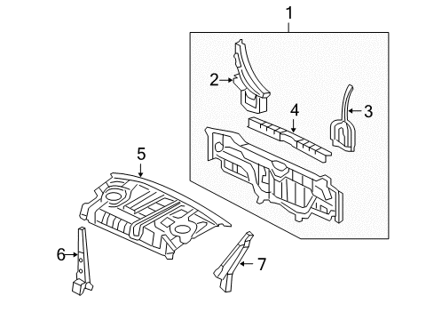 2010 Honda Civic Rear Body Gusset, L. RR. Bulkhead Diagram for 66721-SNF-A00