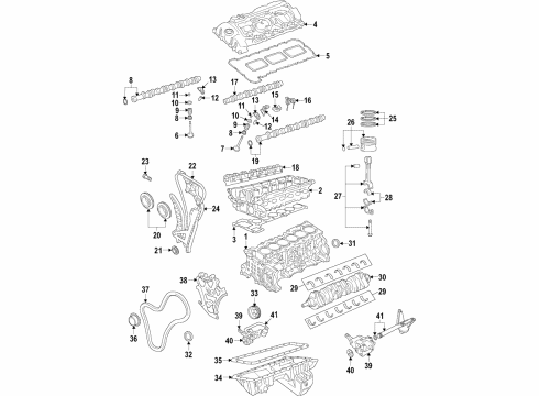 2016 BMW X4 Engine Parts, Mounts, Cylinder Head & Valves, Camshaft & Timing, Variable Valve Timing, Oil Pan, Oil Pump, Balance Shafts, Crankshaft & Bearings, Pistons, Rings & Bearings O-Ring Diagram for 12141748398