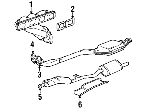 1997 BMW 318ti Exhaust Manifold Heat Resistant Plate Diagram for 18221739990