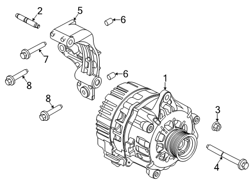 2020 Ford Explorer Alternator Mount Bracket Diagram for L1MZ-10A313-HB