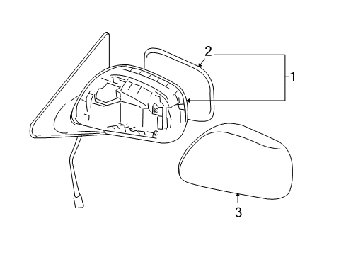 2012 Toyota Matrix Outside Mirrors Outer Cover Diagram for 87915-02230-G0