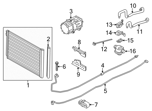 2012 BMW 750i Air Conditioner Suction Pipe Diagram for 64539198296