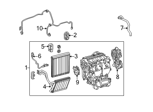 2010 Lexus RX350 Air Conditioner Radiator Assy, Air Conditioner Diagram for 87050-0E130