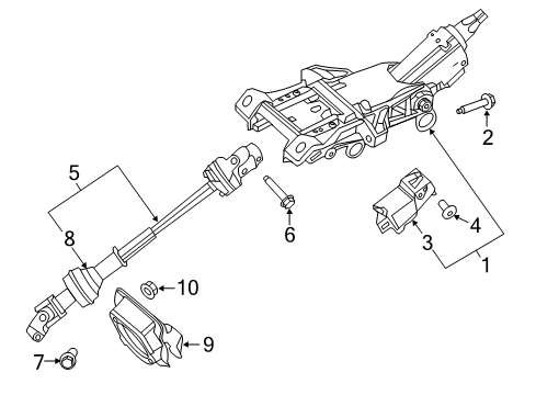 2018 Ford Police Interceptor Utility Steering Column & Wheel, Steering Gear & Linkage Lever Bolt Diagram for -W711733-S442