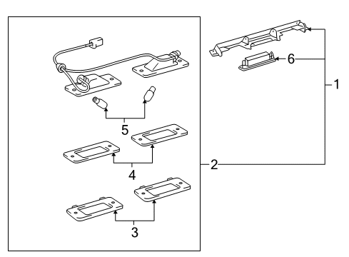 2006 Lexus GS300 Bulbs Retainer Sub-Assy, Back Door Garnish Diagram for 76809-30011