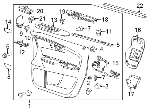 2010 Chevrolet Traverse Interior Trim - Front Door Window Switch Diagram for 20835554