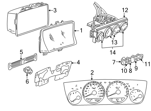 2004 Dodge Neon Cluster & Switches Cluster-Instrument Panel Diagram for 4671805AO